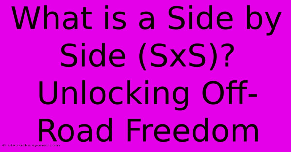 What Is A Side By Side (SxS)? Unlocking Off-Road Freedom