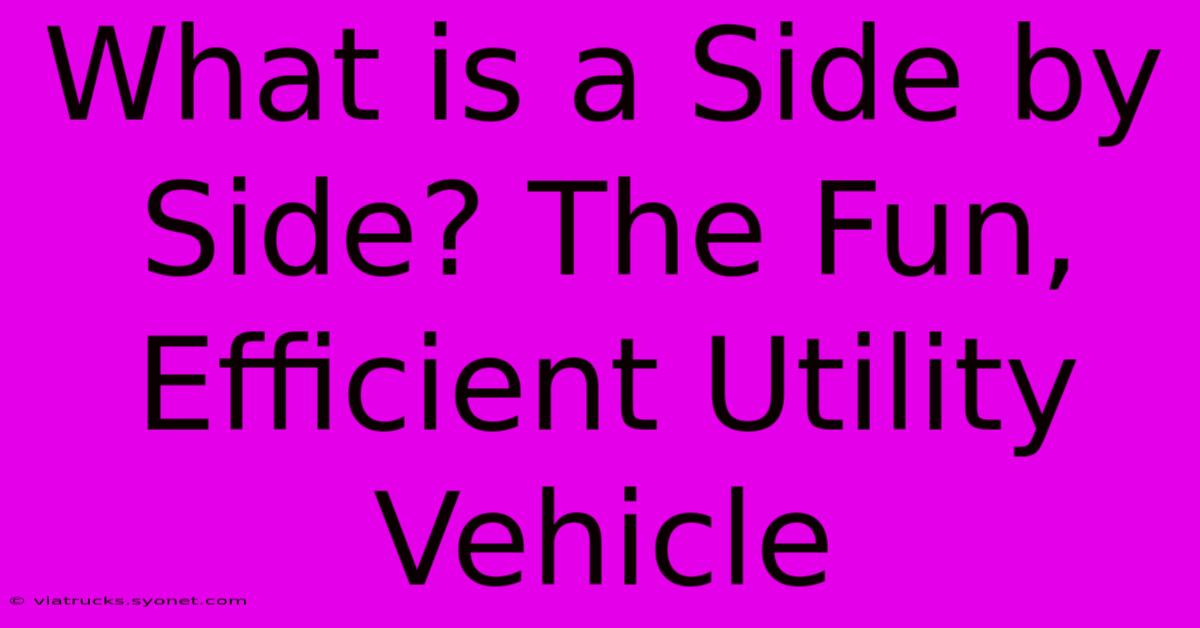 What Is A Side By Side? The Fun, Efficient Utility Vehicle