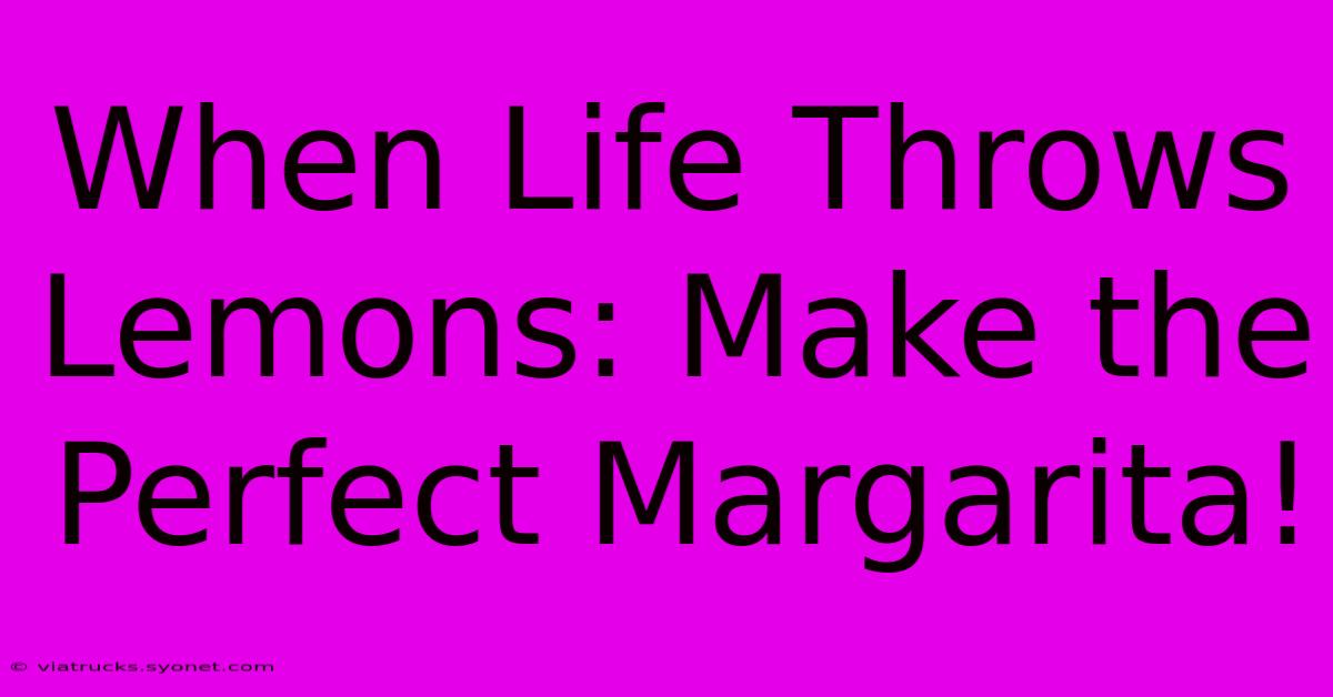 When Life Throws Lemons: Make The Perfect Margarita!