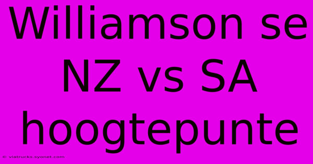 Williamson Se NZ Vs SA Hoogtepunte