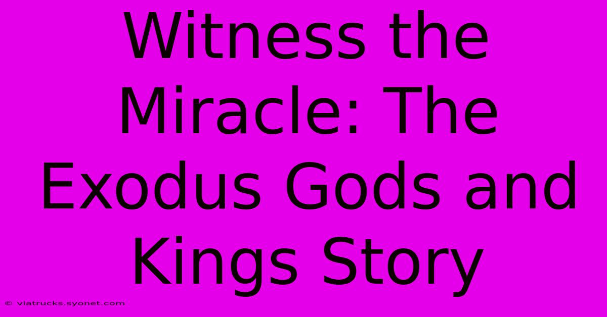 Witness The Miracle: The Exodus Gods And Kings Story