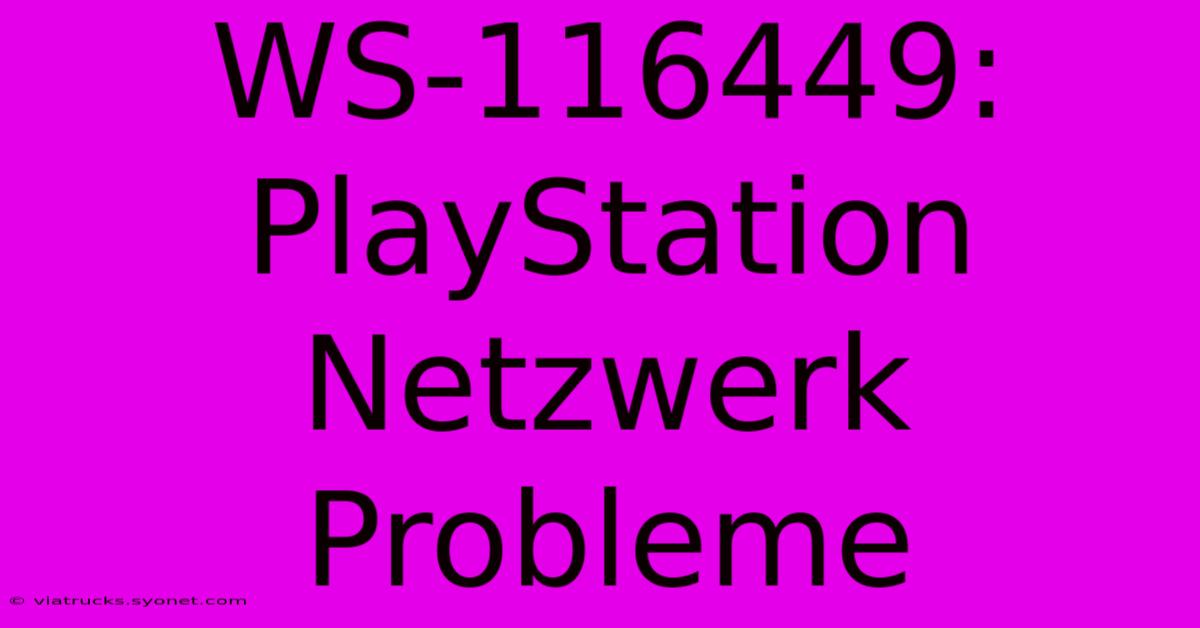 WS-116449: PlayStation Netzwerk Probleme