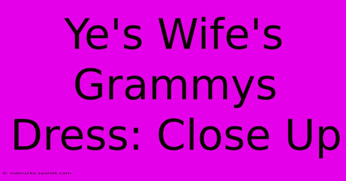 Ye's Wife's Grammys Dress: Close Up